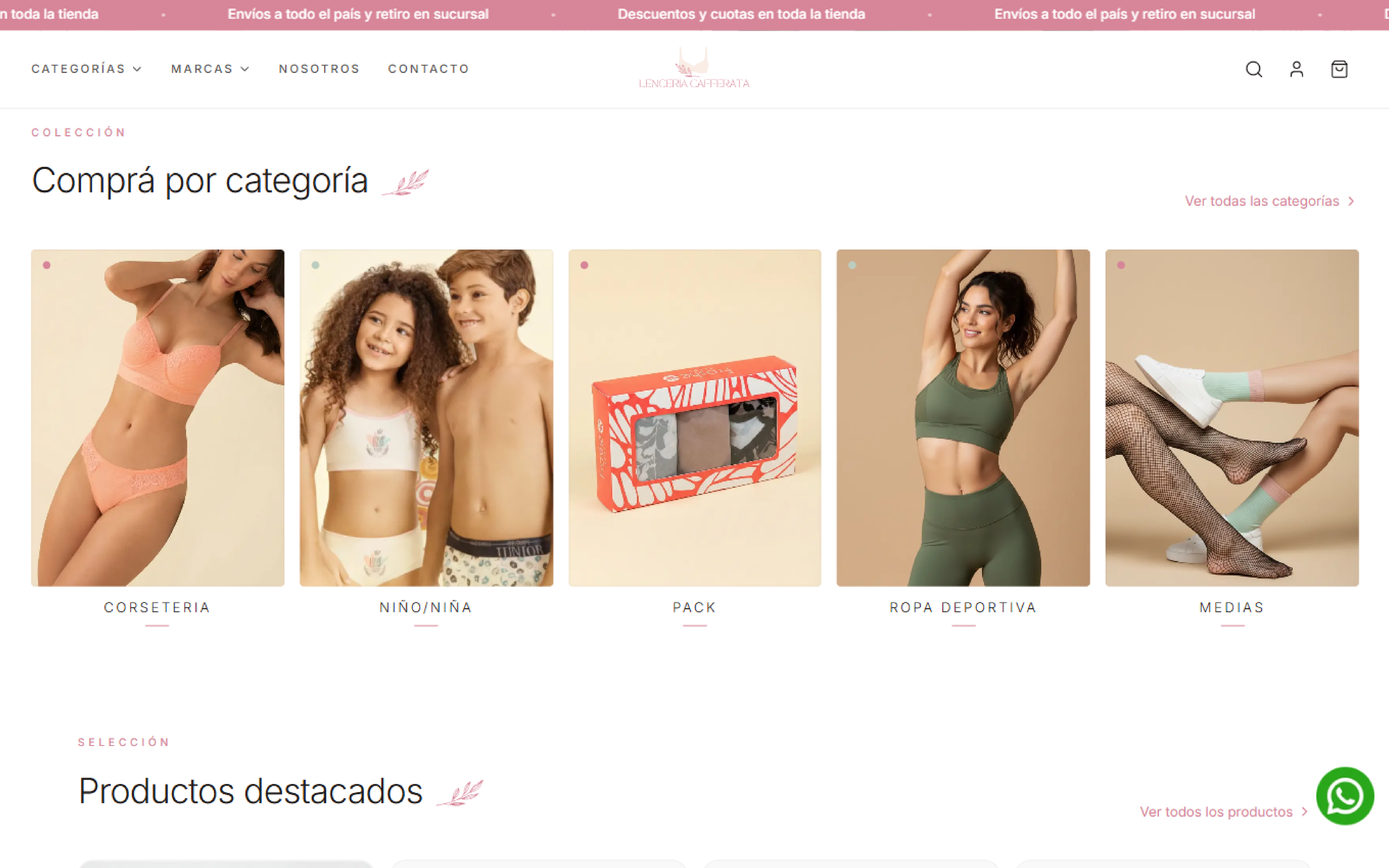 Tienda online de Lencería Cafferata